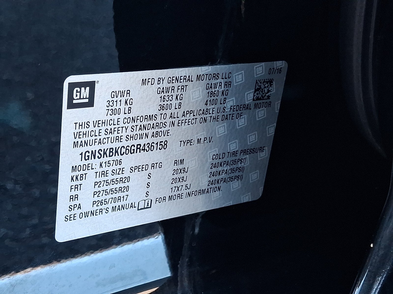 2016 Chevrolet Tahoe LT Signature Package