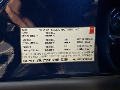2017 Tesla Model S P100D